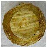 Handmade Turned Wooden Fishing Themed Bowl and Vase