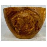 Two Handmade Turned Wooden Bowls with Cat Theme