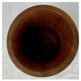 Two Handmade Turned Wooden Vases with Wine Theme