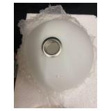 Two-Light Brass Ceiling Fixture with Frosted Glass Shades