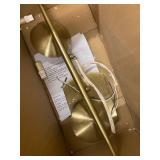 Two-Light Brass Ceiling Fixture with Frosted Glass Shades