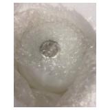 Two-Light Brass Ceiling Fixture with Frosted Glass Shades