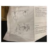 Two-Light Brass Ceiling Fixture with Frosted Glass Shades