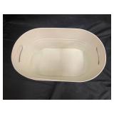 Set of 6 White Metal Storage Tubs with Handles