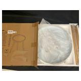 Unopened Modern White Round Side Table with Wooden Legs