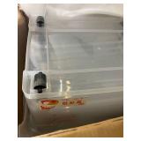 Thyle 12 Pack of 53 Qt Transparent Plastic Storage Bins with Wheels
