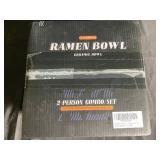 Vtlemon Ceramic Ramen Bowl Set for 2 with Porcelain Starry Blue Bowls