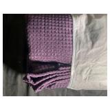 Purple Waffle Weave Shower Curtain 72"W x 84"H