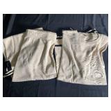 Set of XL Beige Knit Coord Set with Black Stripes