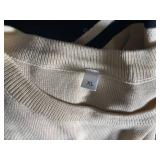 Set of XL Beige Knit Coord Set with Black Stripes