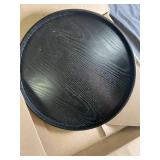 Round Black Solid Wood Serving Tray