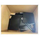 Unassembled Black Wooden Shelf Kit with Patent US 8408762 B2