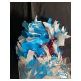 Bag of Blue and White Pom Pom Shredded Tissue