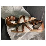 Pair of Brown Studded Leather Sandals