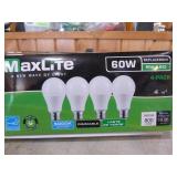 4 Boxes of 4 MaxLite 60W Replacement Light Bulbs