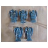 5 Blue Howlite Crystal Angels