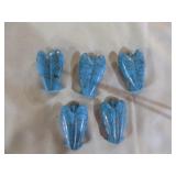 5 Blue Howlite Crystal Angels