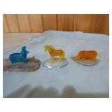 Miniature Animals on Stone Slabs