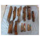 12 Hand-Carved Wooden Gnomes