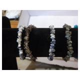 Chip Stone Bracelets on Display