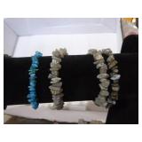 Chip Stone Bracelets on Display