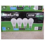 4 Boxes of 4 MaxLite 60W Replacement Light Bulbs