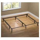 ZINUS Compack Metal Adjustable 7 Inch Support Bed Frame for Box Spring and Mattress Set, Full/Queen/King, Black