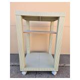 Used Two-Shelf Rolling Cart with Cream Finish