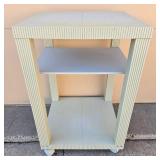 Used Two-Shelf Rolling Cart with Cream Finish