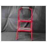 Set of 2 Step Ladders: Red 2-Step and Gray 3-Step