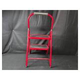 Set of 2 Step Ladders: Red 2-Step and Gray 3-Step