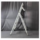 Set of 2 Step Ladders: Red 2-Step and Gray 3-Step