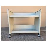 White Metal Utility Cart on Wheels