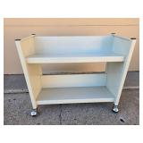 White Metal Utility Cart on Wheels