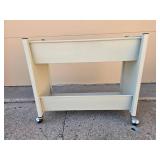 White Metal Utility Cart on Wheels