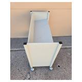 White Metal Utility Cart on Wheels