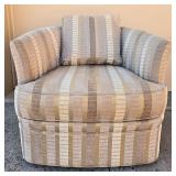Striped Accent Chair with Matching Cushion