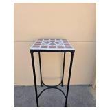 Metal Tile Top Accent Table with Mosaic Pattern