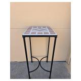 Metal Tile Top Accent Table with Mosaic Pattern