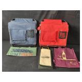 Two Portable Bench Seats w Backs & Totes