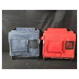 Two Portable Bench Seats w Backs & Totes