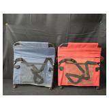 Two Portable Bench Seats w Backs & Totes