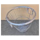 Wire Basket and Bamboo Side Table Set with Glass Top