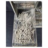 Assorted Hardware Drawer Storage Unit with Various Fasteners and Components