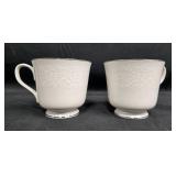Set of Grace Concerto Fine China Cups with Cream and Sugar Set