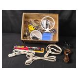 Assorted Household and Hardware Items including Cords, Tools, and Accessories