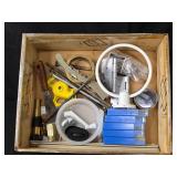 Assorted Household and Hardware Items including Cords, Tools, and Accessories