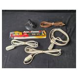 Assorted Household and Hardware Items including Cords, Tools, and Accessories