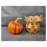 Halloween and Autumn Decor Collection with Pumpkins, Owls, and Sunflowers