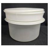 Collection of Kitchen Essentials: Tupperware, Woven Basket and Mat